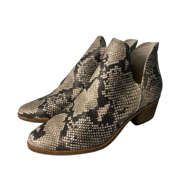 Dolce Vida Size 7.5‎ Women’s Chop Out Leather Snakeskin Stella Ankle Boots - Picture 1 of 11